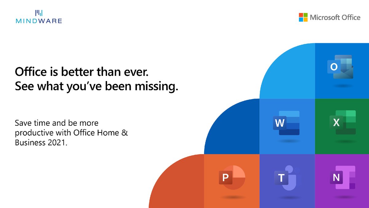 Office Home &amp; Business 2021 provides familiar productivity tools that are updated to help you easily create content, stay organized, and work together. 
 
#mindware #microsoft #office2021