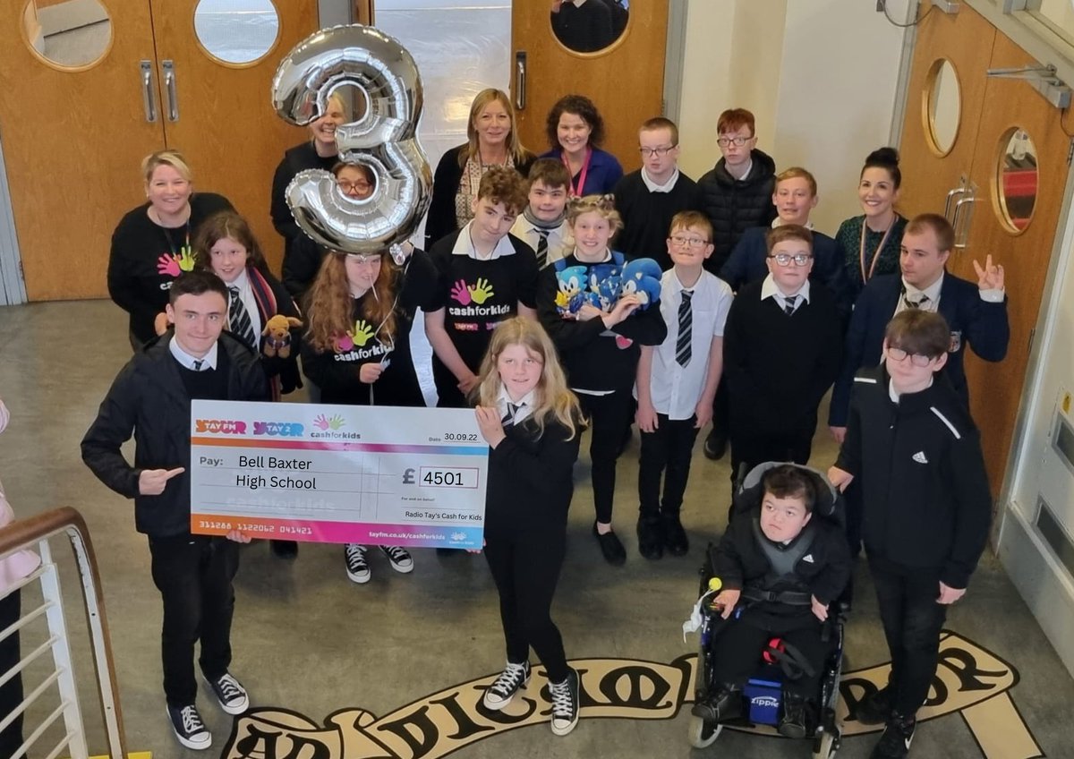We are so excited to share that we came 🥉place in the <a href="/CashForKidsTay/">Cash for Kids Tayside & Fife</a> school challenge! <a href="/BBHS_DAS/">BBHS_DAS</a> raised £3001 in 3 weeks and have received the £1500 cash prize, giving us £4501 as our grand total!
THANK YOU for all your support <a href="/Bellbaxter_HS/">Bell Baxter High School</a> and community!
#togetherness