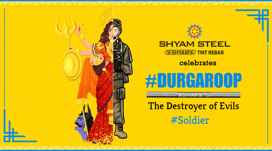 shyamsteel's tweet photo. Maa Durga represents distinct attributes &amp; embodies different identities in each form she manifests. Similarly, a woman also plays a variety of roles. As a #soldier, she takes the form of Shakti and puts her life on the line to protect us. 

#DurgaRoop #ShyamSteel #flexiSTRONG https://t.co/18GvU3hslu