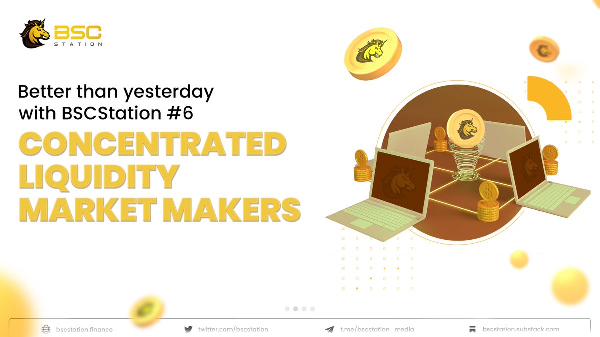 BSCS_Global's tweet photo. 📕BETTER THAN YESTERDAY WITH @bscstation #6: CLMMs

🚀Decentralized exchanges are gaining momentum in the crypto space. A real game-changing feature that has come up recently is Concentrated Liquidity Market Maker.

Details: https://t.co/gI7EUYX3u9

#BSCStation #BSCS https://t.co/AWknbcBFM6