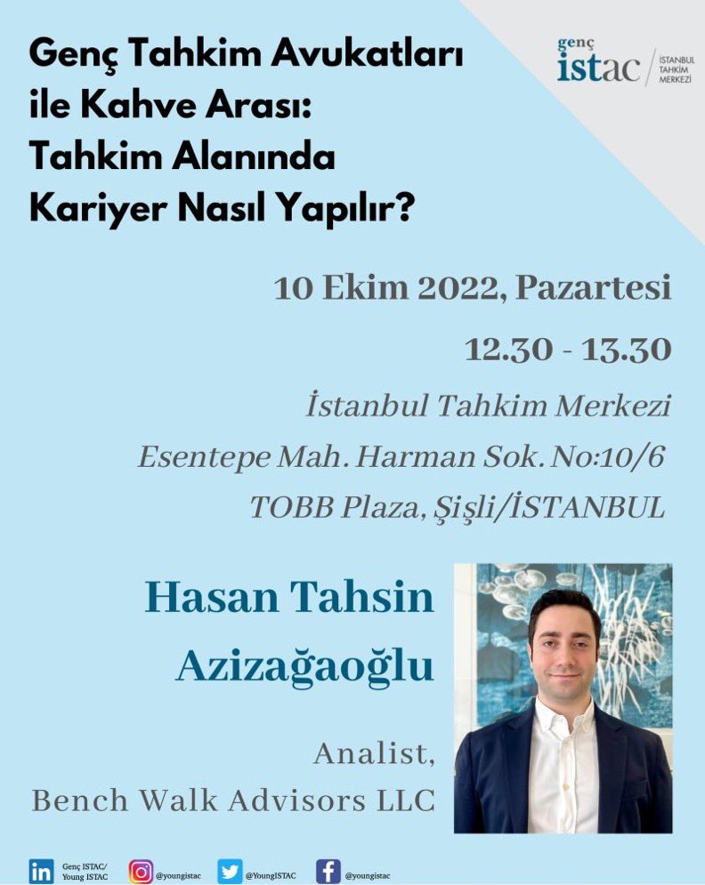 YoungISTAC's tweet photo. Kahve Arası serimiz kaldığı yerden devam ediyor! Serinin bir sonraki buluşması 10 Ekim Pazartesi günü saat 12.30’da İstanbul Tahkim Merkezinde gerçekleşecek. https://t.co/670ATDltlP