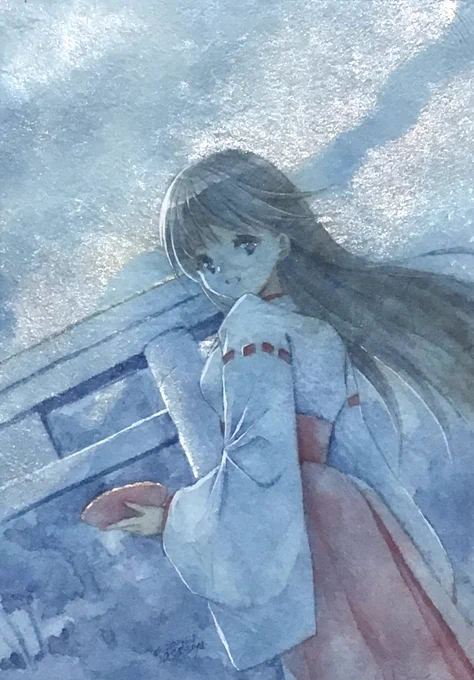 #あなたのあお色の作品を見せてください紙が青いだけだった 