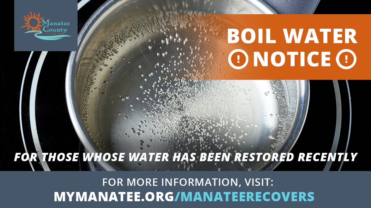 Manatee County Government on Twitter "Water service is being restored