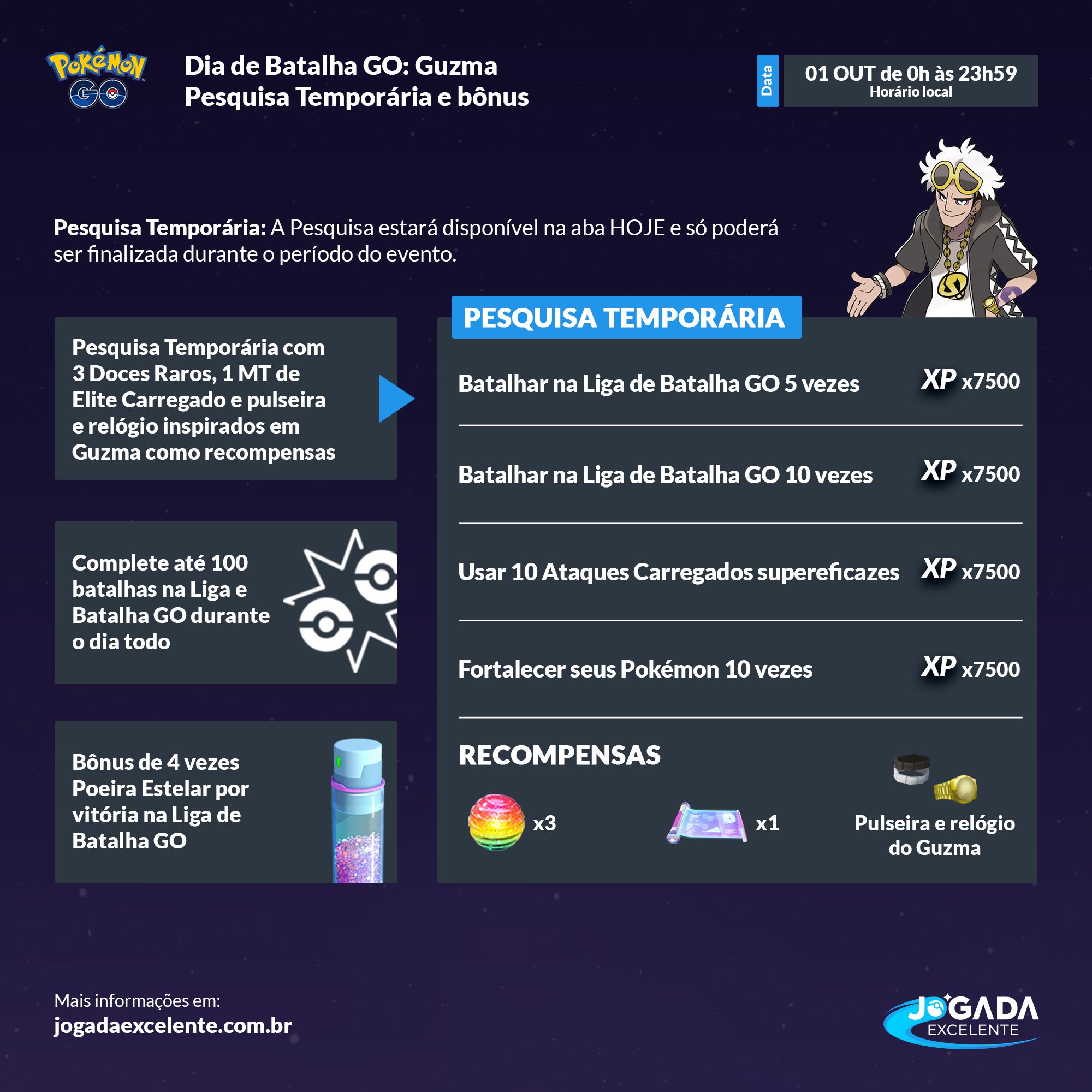Jogada Excelente on X: Pokémon GO: O ingresso para a Pesquisa temporária  da Liga de Batalha GO já está disponível gratuitamente na loja. Basta  resgatar o ingresso gratuitamente na loja e reiniciar