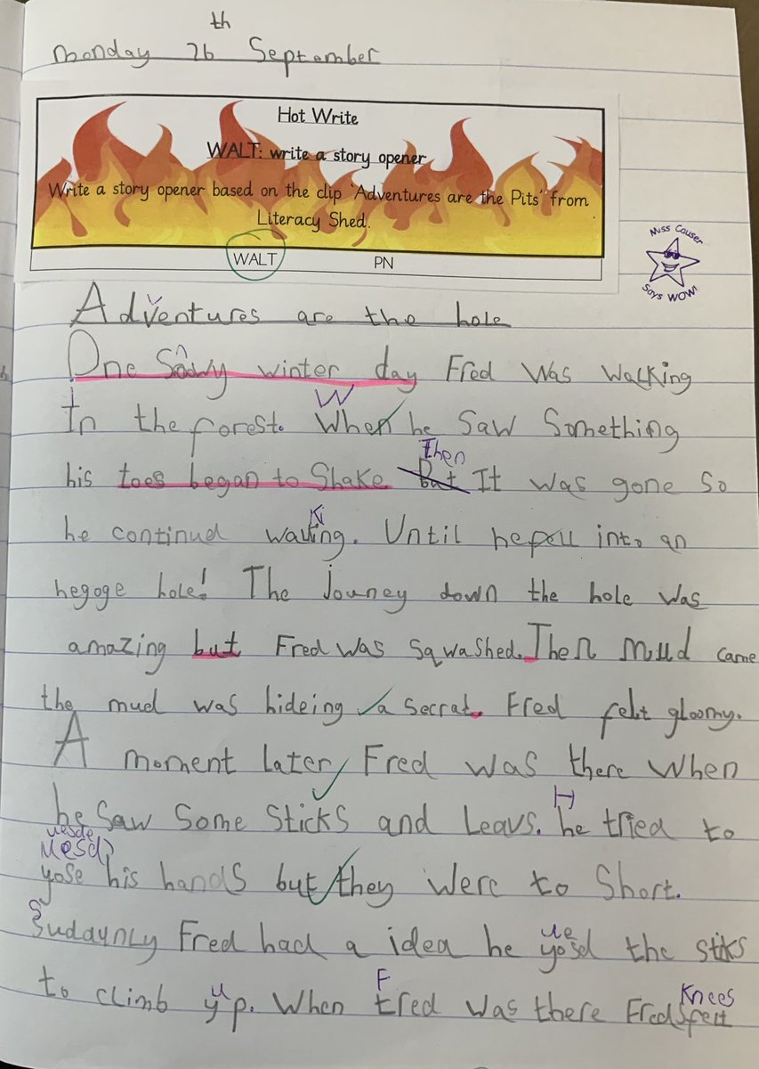 Y2 Green @SHAcademyTipton have used ‘Adventures are the Pits’ from @LiteracyShed as a stimulus to write their own stories. I am bursting with pride, their independent pieces are fantastic🌟🌟 #edutwitter