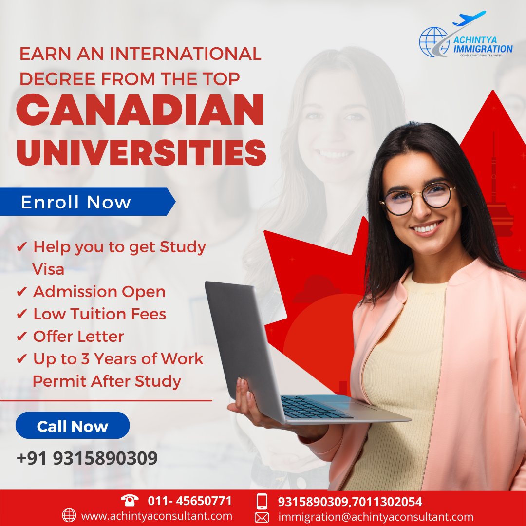 achintyavisa_'s tweet photo. Earn an international degree from the top Canadian
universities.
✔ Help you to get Study Visa
✔ Admission Open
✔ Low Tuition Fees
✔ Offer Letter
✔ Up to 3 Years of Work Permit After Study
#studyvisa #canadastudyvisa #studyabroadvisa #studycanadavisa #visastudy #achintya https://t.co/7Dp6nW87TL