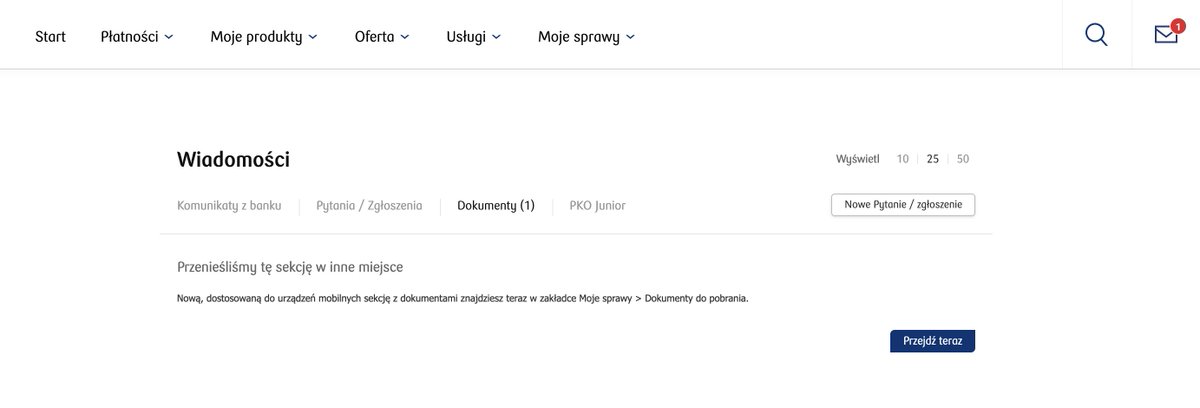 rombarcz's tweet photo. @PKOBP Moglibyście naprawić nieusuwalne "nieprzeczytane wiadomości" w serwisie IPKO, w sekcji dokumenty nie mam niczego nieprzeczytanego, ikonka świeci czerwoną kropką i (1) w dokumentach świadczy o czymś czego nie mogę odczytać... https://t.co/6smqr4uwb0
