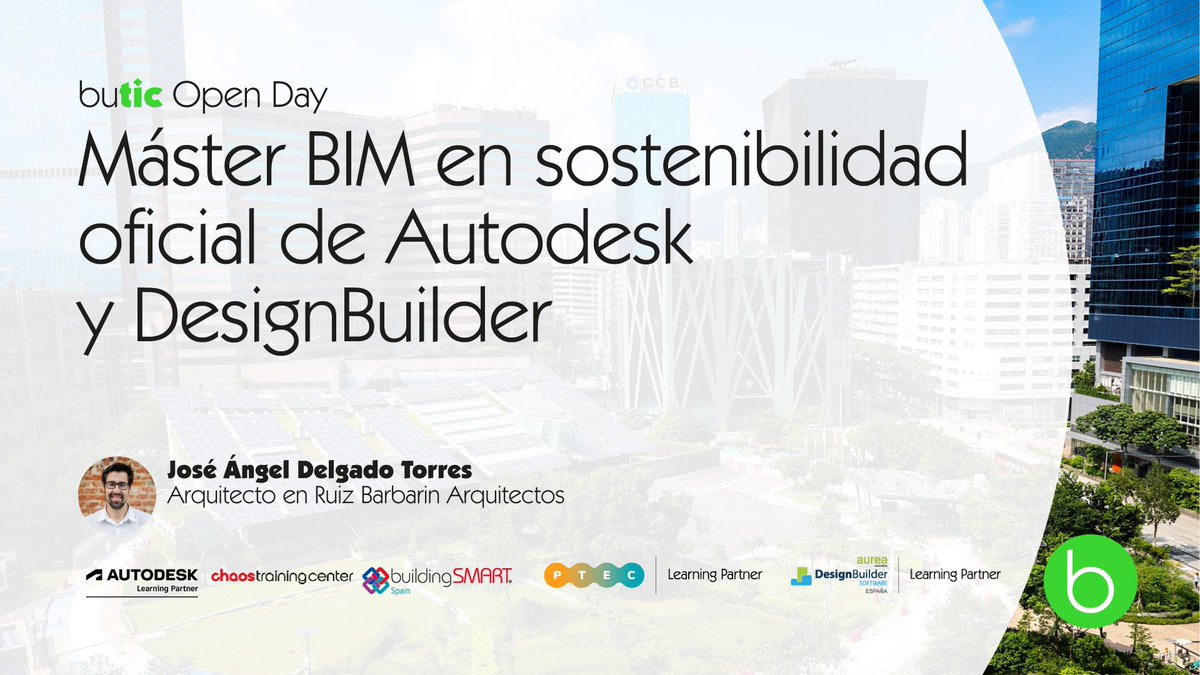 buticSchool's tweet photo. 📣 El 6-10 vamos a tener el Open Day del Máster #BIM en #sostenibilidad oficial de #Autodesk y #DesignBuilder con motivo del inicio del máster: 31-10-22.

José Ángel Delgado, coordinador del máster, te resolverá en DIRECTO cualquier duda que tengas.

✒ https://t.co/VVvtn9UGdk https://t.co/ZxwtMkujIP