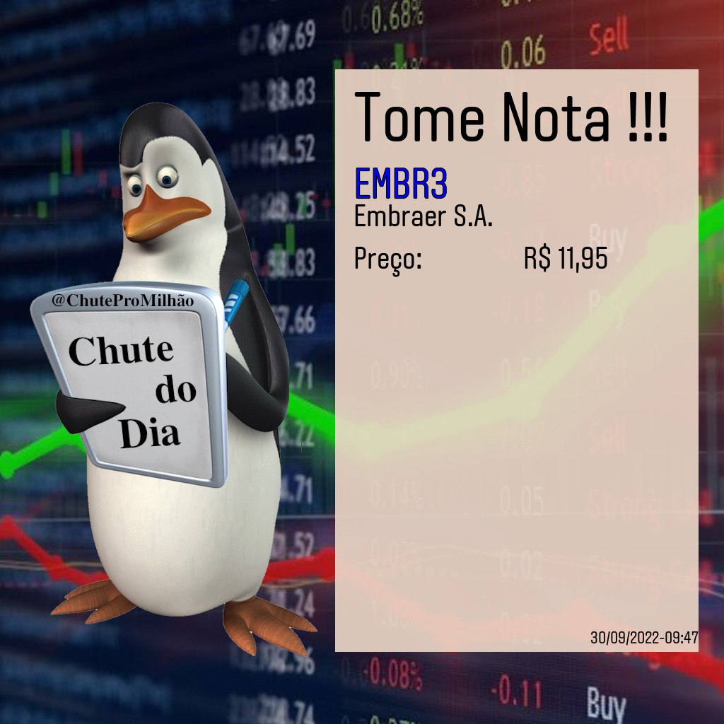 ChuteProMilhao's tweet photo. Bom dia, Amiguinhos !!

Se a BlackRock eh louca de investir na véspera da eleição, nós tb !!!

Nosso #ChuteProMilhao de hoje é na #EMBR3

#DayTrade
#DayTraders
#DayTrading
#Investimento
#BolsadeValores
#B3 https://t.co/OjEA4FEEov