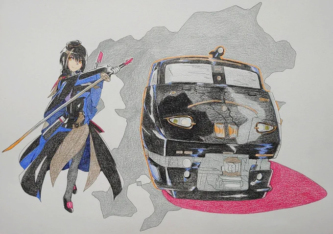 #今月描いた絵を晒そう #創作 #イラスト イケメン列車目白押し 
