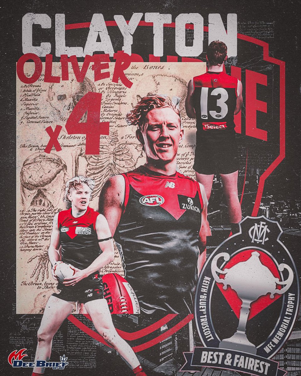 The_DeeBrief's tweet photo. ππππππ ππππππ
Clayton Oliver has taken out his fourth Keith βBlueyβ Truscott after another dominant season.
Already achieved so much in the game, with his very best years still potentially ahead of him in the red and blue.
Generational Demon β€οΈπ
#AFL #Bluey22 https://t.co/dkoEGGmWTt