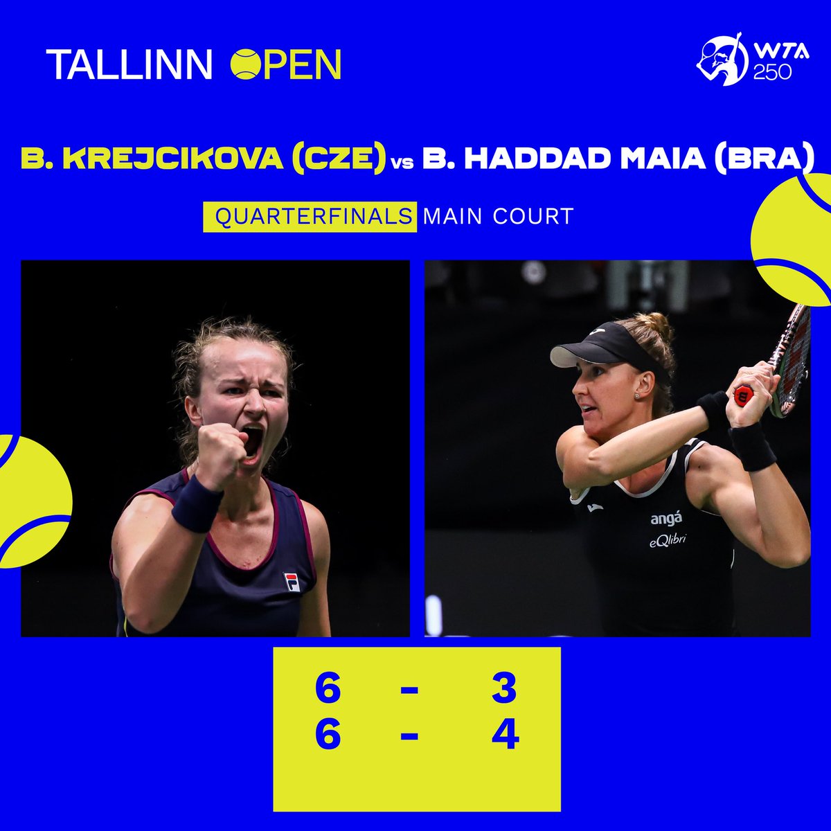 WTATallinnOpen's tweet photo. Barbora Krejcikova @BKrejcikova is in the semifinals of #TallinnOpenWTA250! https://t.co/YaM78WUxpk