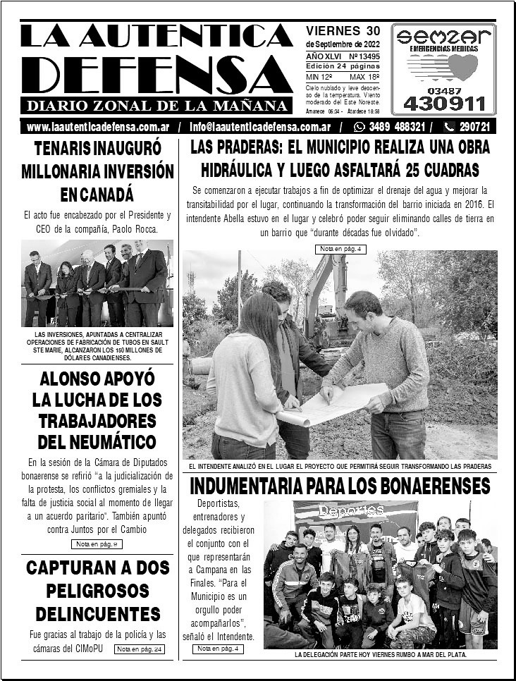 LADdigital's tweet photo. 📄 Tapa de papel, diario #LaAuténticaDefensa del Viernes 30 de Septiembre de 2022 #Titulares #TapaDelDia https://t.co/NK2L9YAANg