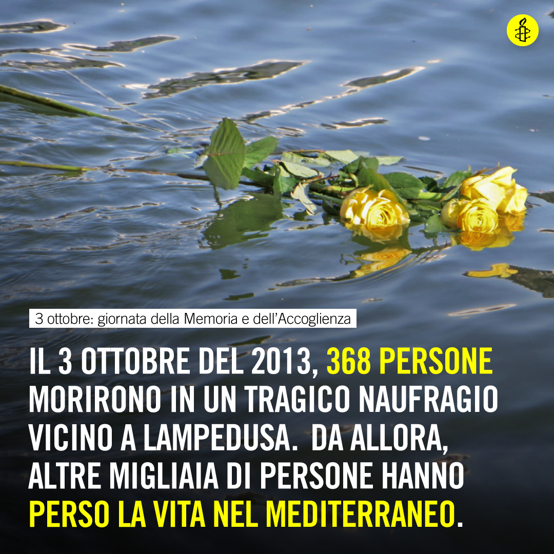 Il #3ottobre di nove anni fa, 368 persone morirono in un tragico naufragio vicino a Lampedusa. Da allora, la situazione è persino peggiorata: l'Europa non ha creato percorsi legali di ingresso e l'Italia ha stretto un accordo vergognoso con la Libia che si rinnoverà a breve