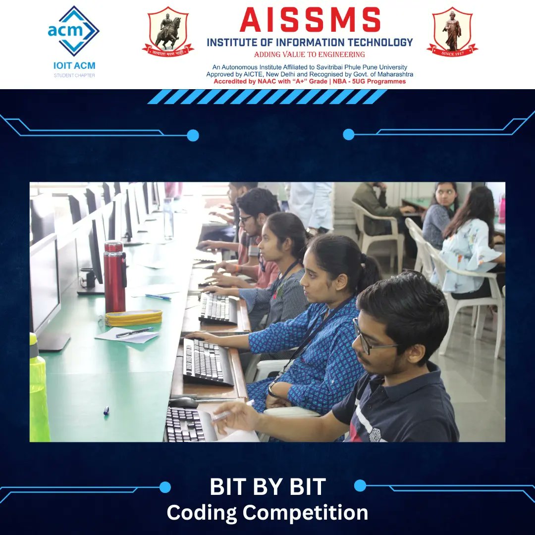IOIT_ACM's tweet image. &quot;Competiton is the best Motivation&quot;💯

@IOIT_ACM  conducted #BIT_BY_BIT a #coding_competition on 28th September 2022. It was an #opportunity given to students to test their skills in coding and win exciting prizes. 

@Indiaacm @AISSMS_IOIT
#Coding #CompetitionTime #Event #Pune