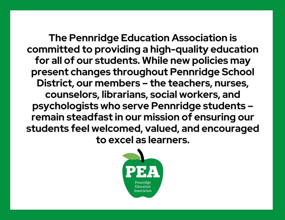 OfPennridge's tweet photo. The Ministry's work is paying off. We've managed to discipline the Pennridge teachers union into compliance. While we will NEVER recognize the union's right to exist, it's good to know that we've scared them enough that they are unwilling to challenge our latest bans. https://t.co/PkFCC2Fa89