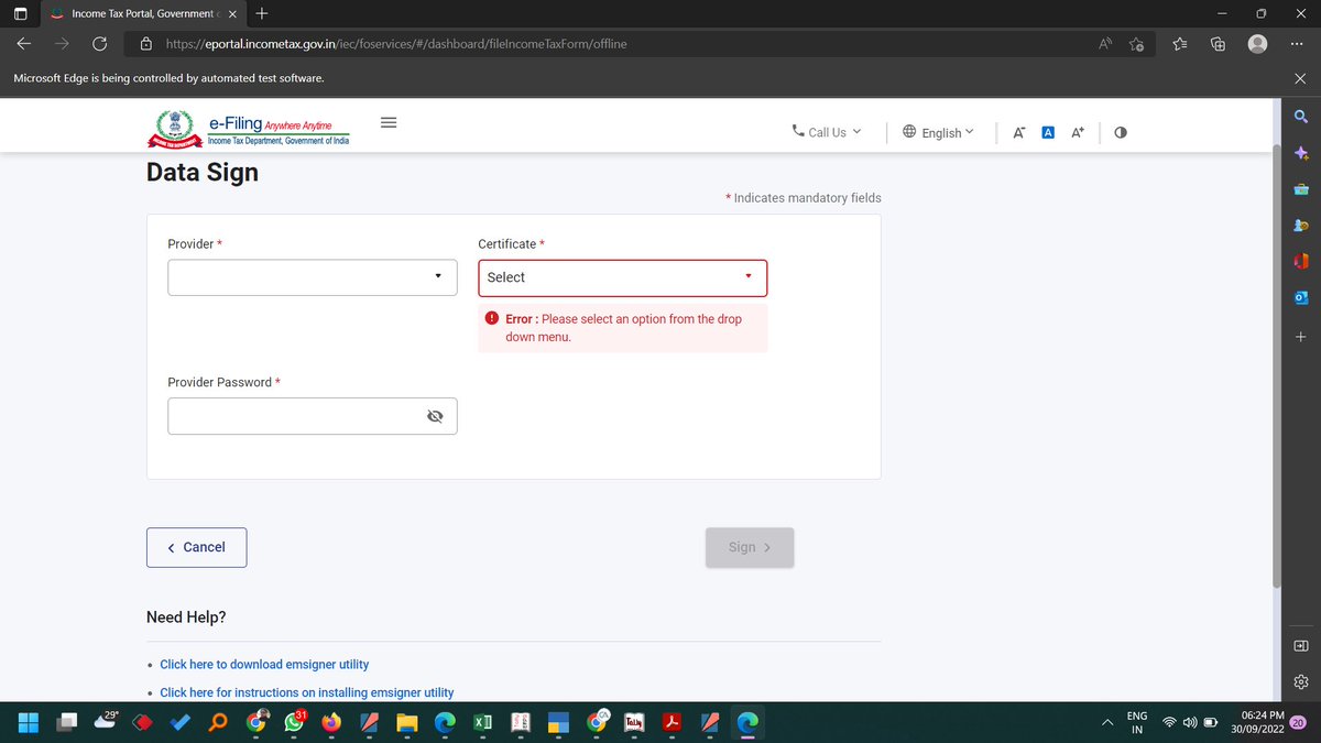 priyank60360's tweet photo. @IncomeTaxIndia Not able to attach DSC Now...??? whyyyyyy https://t.co/amAiPKsYgm