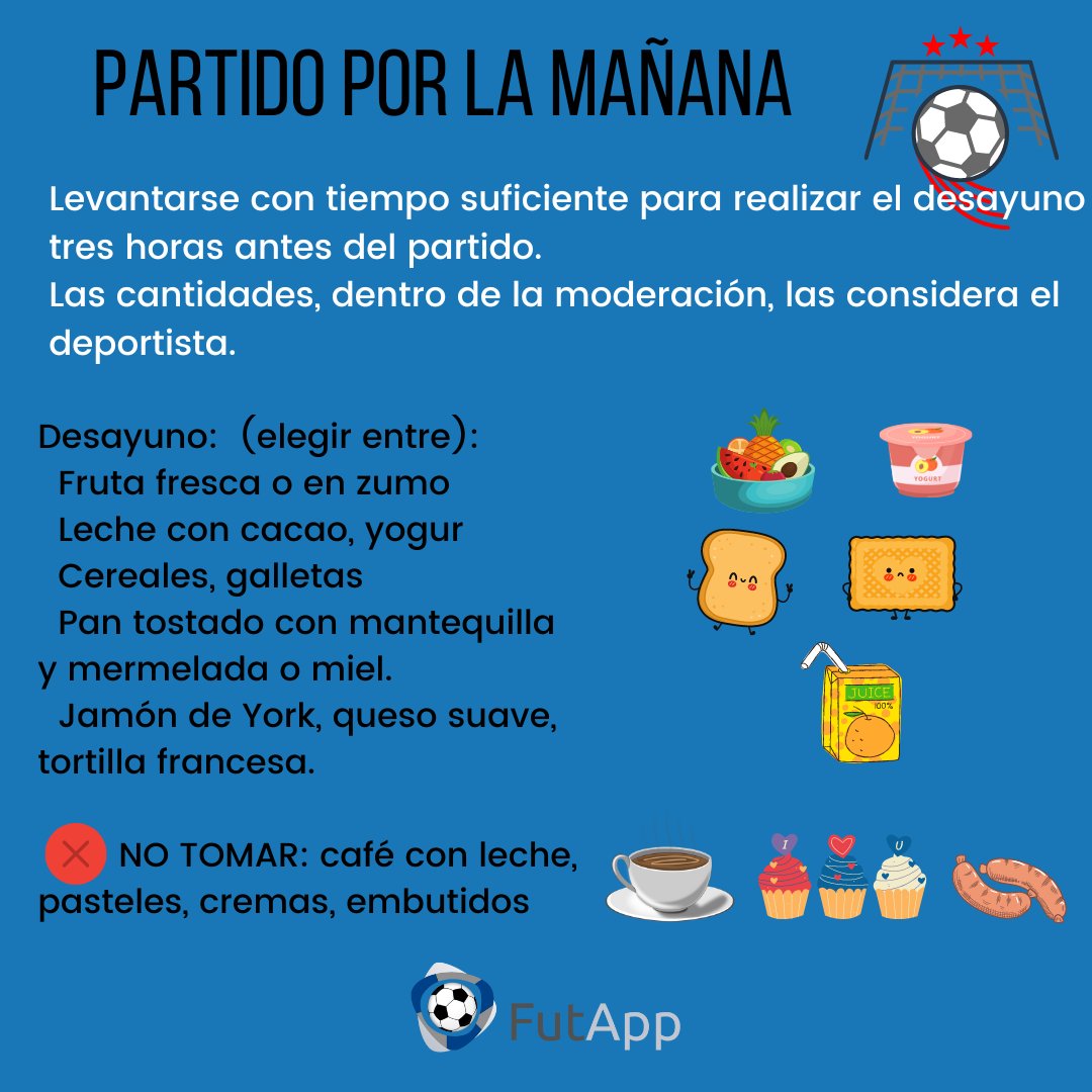 futappes's tweet photo. Un jugador debe cuidar su alimentación por norma general, pero la víspera y el día del partido aún debe ser más cuidadoso🥗

#futapp #webdesigna #fútbolbase #programakitdigital #kitdigital https://t.co/6mr5A6Ldc0