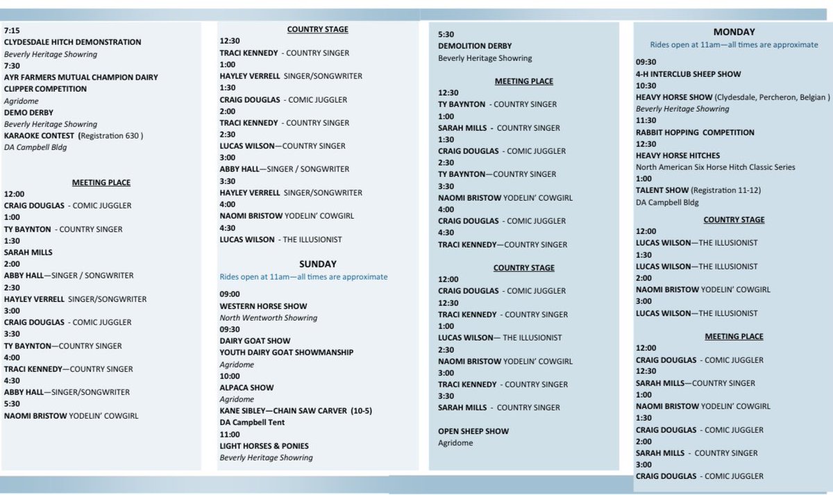 Check out the official schedule for the 2022 Rockton Worlds Fair. We hope you’ll join us Thanksgiving Weekend as we celebrate 170 years!