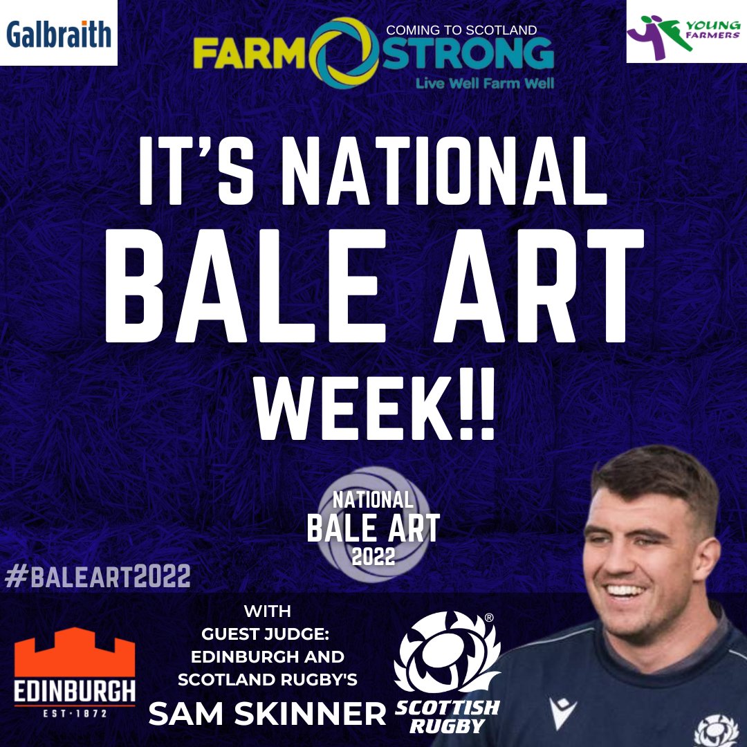 Bale Art 2022 is officially underway!! Look out for our Entries popping up across the countryside! The competition will be judged by representatives from @Galbraith_Group , FarmStrong and @EdinburghRugby's very own Sam Skinner! #BaleArt2022