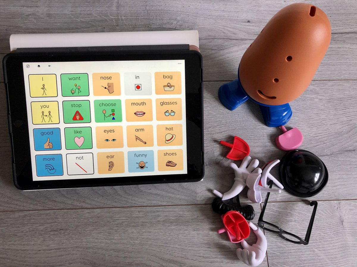 Some AAC therapy activities are classics… Mr Potato Head has got to be up there 😂