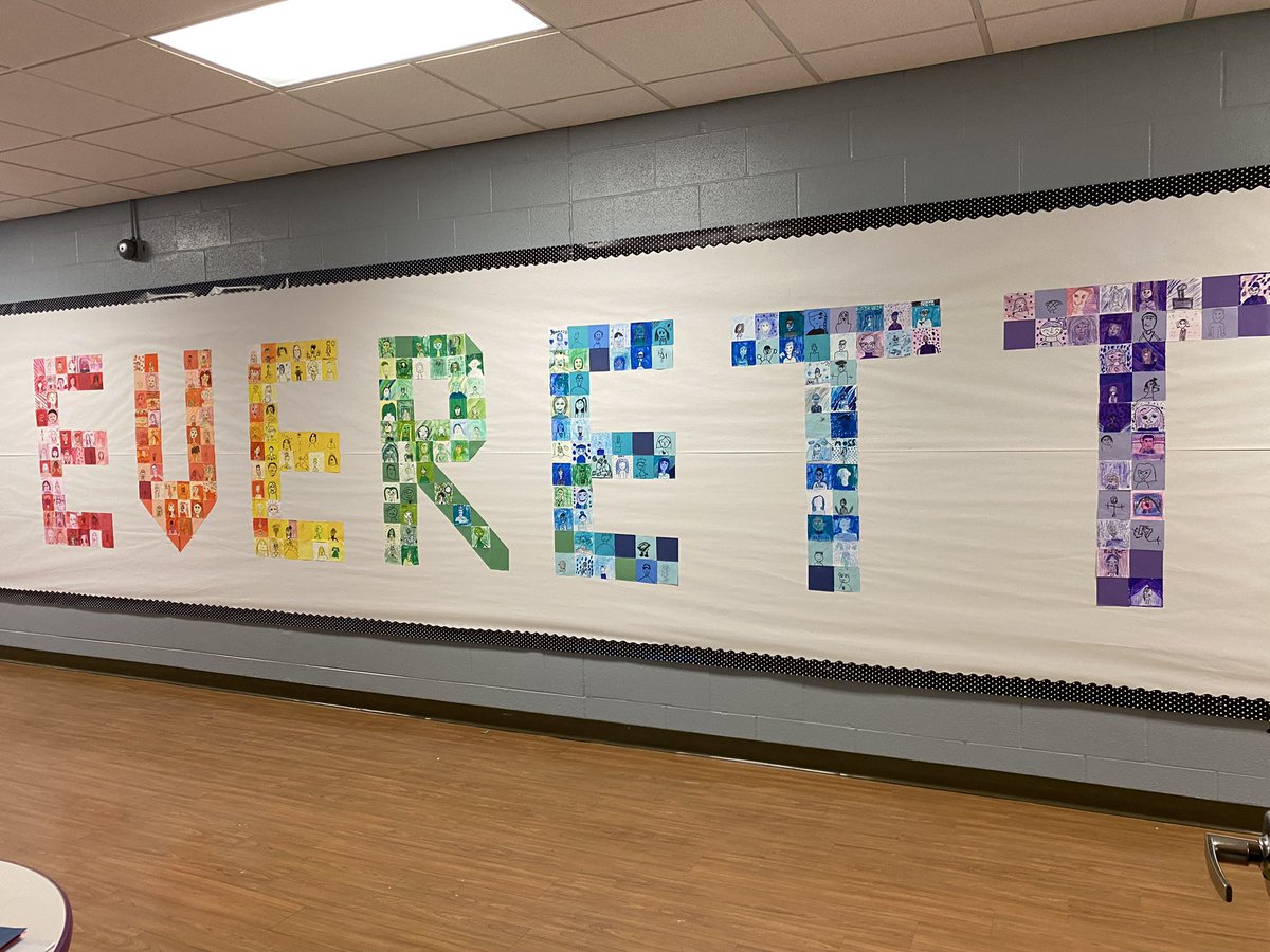 All school group project: Monochromatic Self-Portraits. Together we’re better 🌈🦅#Everettsoars #lfmoments <a href="/LakeForestSD67/">Lake Forest School District 67</a> #findingjoy67