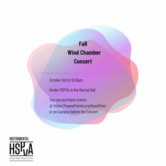 We are having our first Chamber Concert of the year! Please come out and support our students October 3rd <a href="/6/">Adrián Lamo</a>:30 pm. You can purchase tickets by going to this link hspvafriends.org/boxoffice/ or before the concert. There is an Astros game @ 8:10 pm so there probably will be traffic.