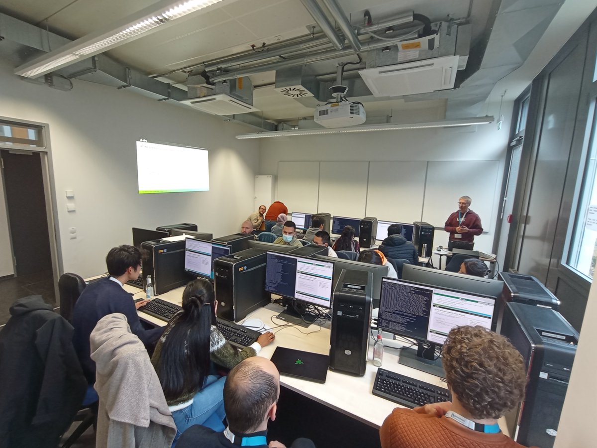 HPSCTerrSys's tweet image. Last hours of our HPSC TerrSys Fall School 2022 at @UniBonn. Thanks to all our speakers including @JungAwi @MGS_DataScience @AnneVerhoef1 @DanielCaviedesV  @YijianZeng @stkollet and the support from our @fzj_jsc @fzj_ibg3 @Geoverbund_ABCJ colleagues. Come and join next year!