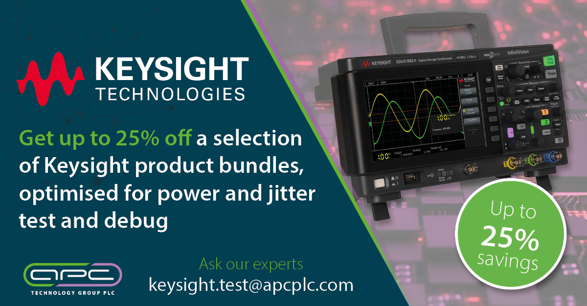 APCTechGroup's tweet photo. Available from APC, save up to 25% on @Keysight_UK #InfiniiVision Bundles!
Choose the bundle that best fits your measurement application and budget and save up to 25% off the list price relative to purchasing the same items individually.
Enquire about the bundles: 0330 313 3126 https://t.co/alw1ur59tY