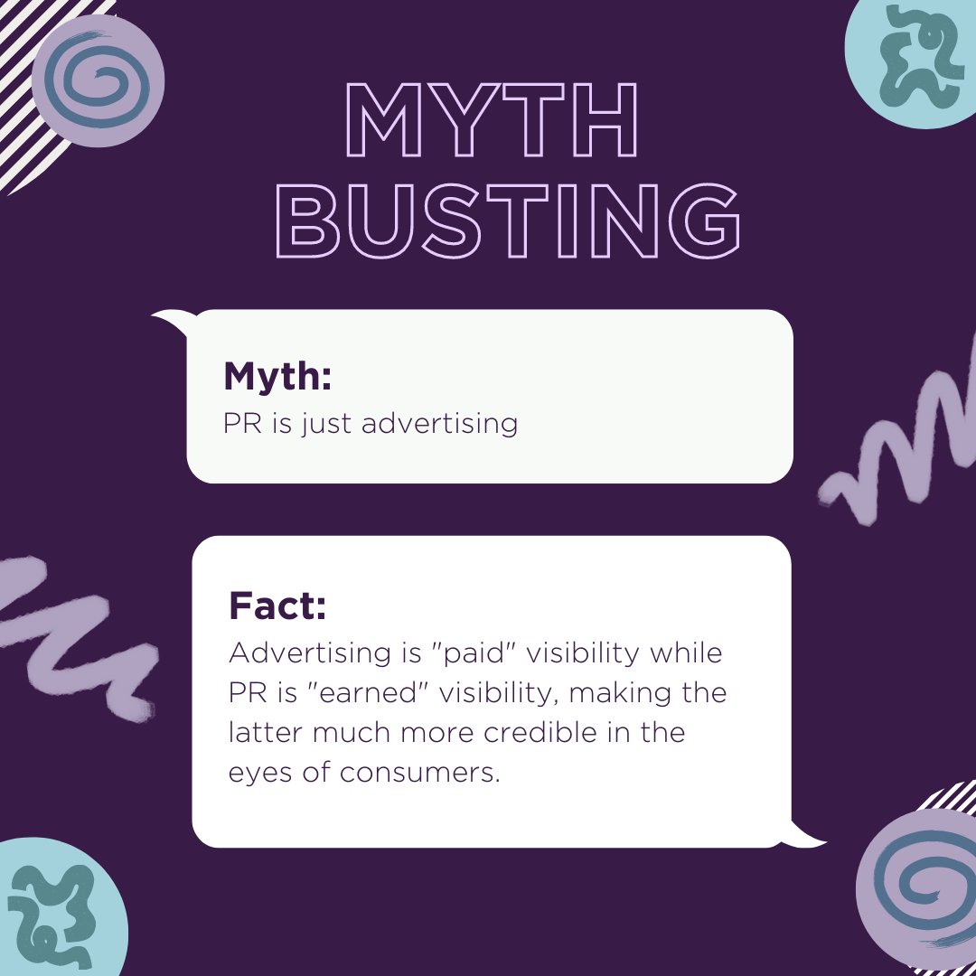 ProhibitionPR's tweet photo. Debunking another PR myth, PR and advertising may sit under the same marketing umbrella but they are two very different strategies! 💡

#PRMyth #PRAgency #LeedsPRAgency #PR #PublicRelations https://t.co/FCNdQAozUc