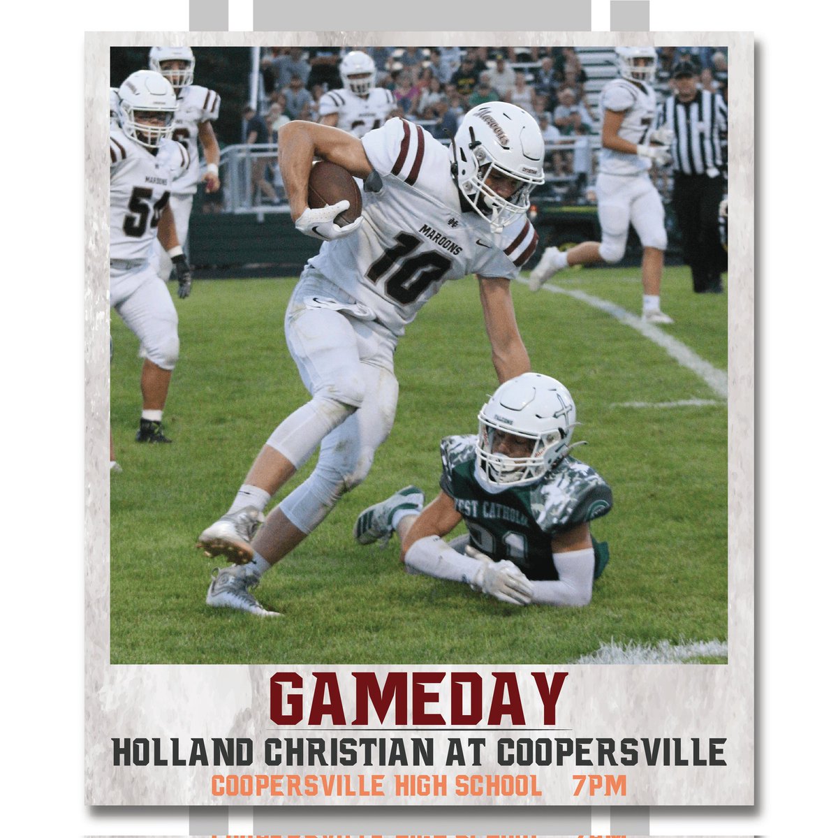 HCFBMaroons's tweet photo. Game day! Coopersville is on the clock!
#GoMaroons #MaroonPride #HCFootball https://t.co/kcadtoxAYk
