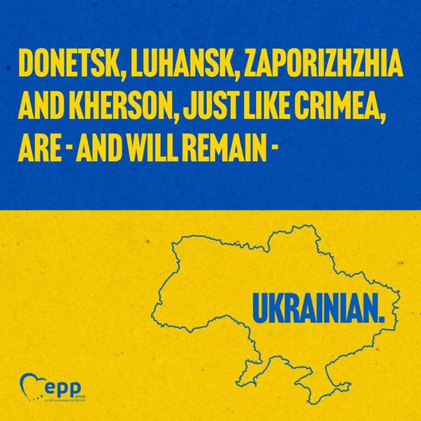 <a href="/AP/">The Associated Press</a> Putin’s staged and illegal referendums to annex the occupied territories of Ukraine will not change this fact: 

Ukraine is a sovereign and independent country! 

We do not recognise Russia’s sham referenda.

We do not recognise Kremlin’s illegal annexation.

#StandWithUkraine