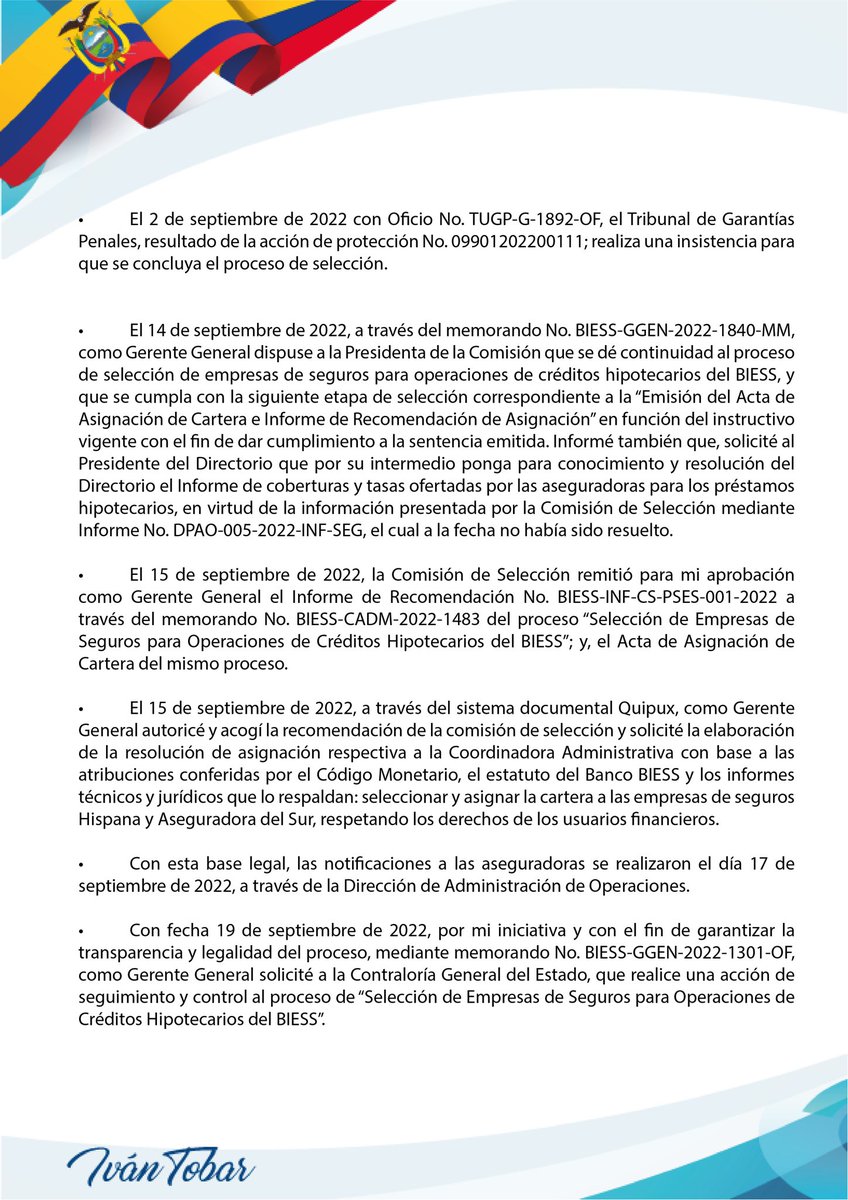 IvanFTobar's tweet photo. En el link adjunto podrán evidenciar todos los documentes enviados y mi comunicado oficial. 
Desde el lugar que me encuentre seguiré trabajando de manera íntegra y apegado a la ley como me he caracterizado hasta el momento.

Link: https://t.co/9d7w6UyzoU https://t.co/NulQttHTVa