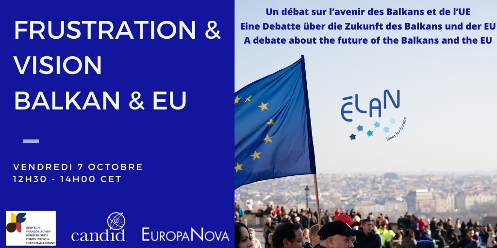 ElanEurope's tweet photo. 🗓️7/10 at 12:30: FRUSTRATION &amp; VISION ; BALKAN &amp; EU

🌏« Frustration and Visions - Challenges and Opportunities: EU Enlargement in the Balkans »

With @AgronBajrami, @AnaPetruseva, @IVejvoda, Nedžma Džananović and @eldifraoui.

Sign-up : https://t.co/JBOcjA740s https://t.co/qneFNzDX9N