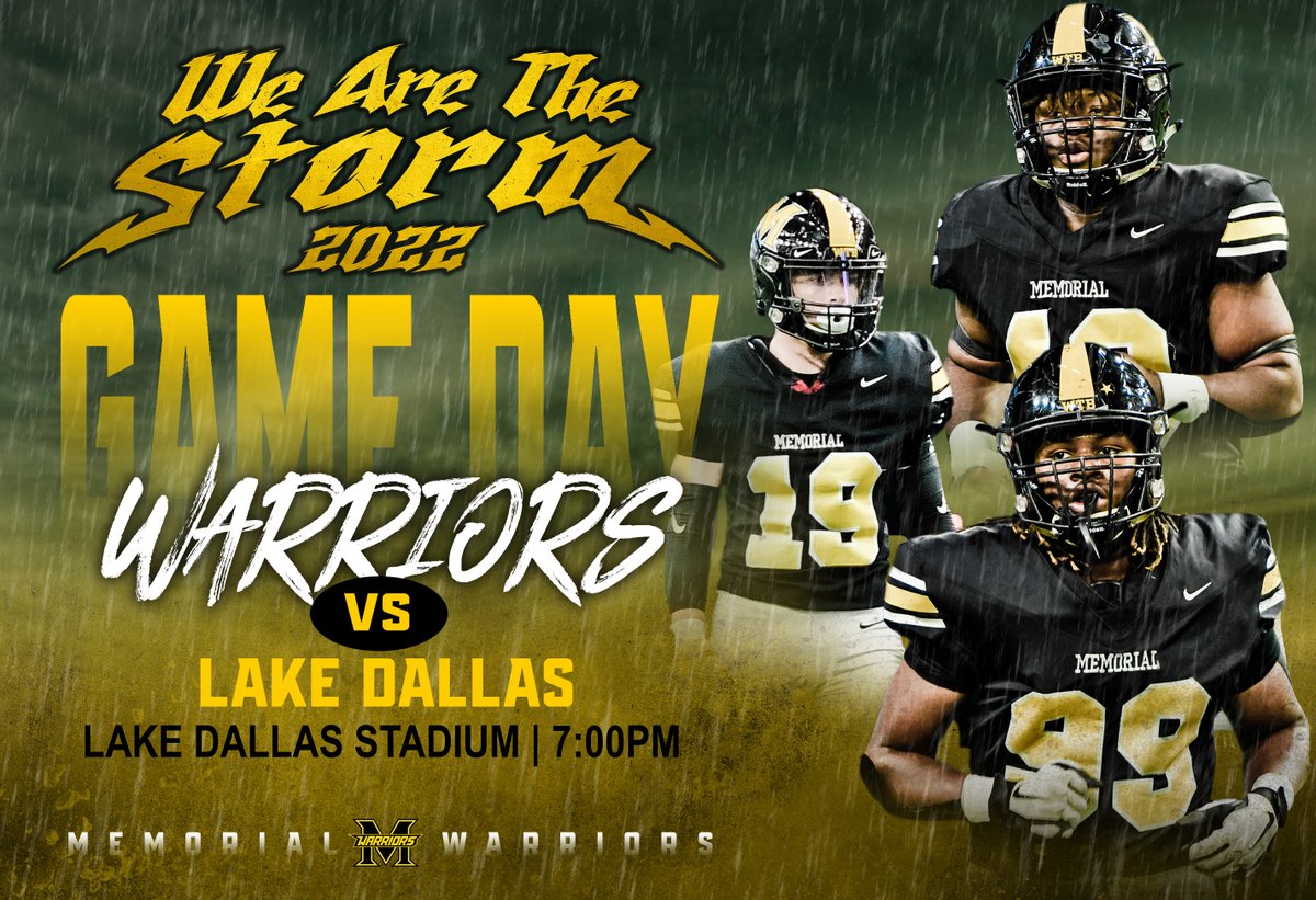 Game Day! Good Luck Warriors! <a href="/FMHSRecruits/">Memorial Football Recruiting</a> <a href="/FriscoMemo_FB/">Frisco Memorial Football</a>