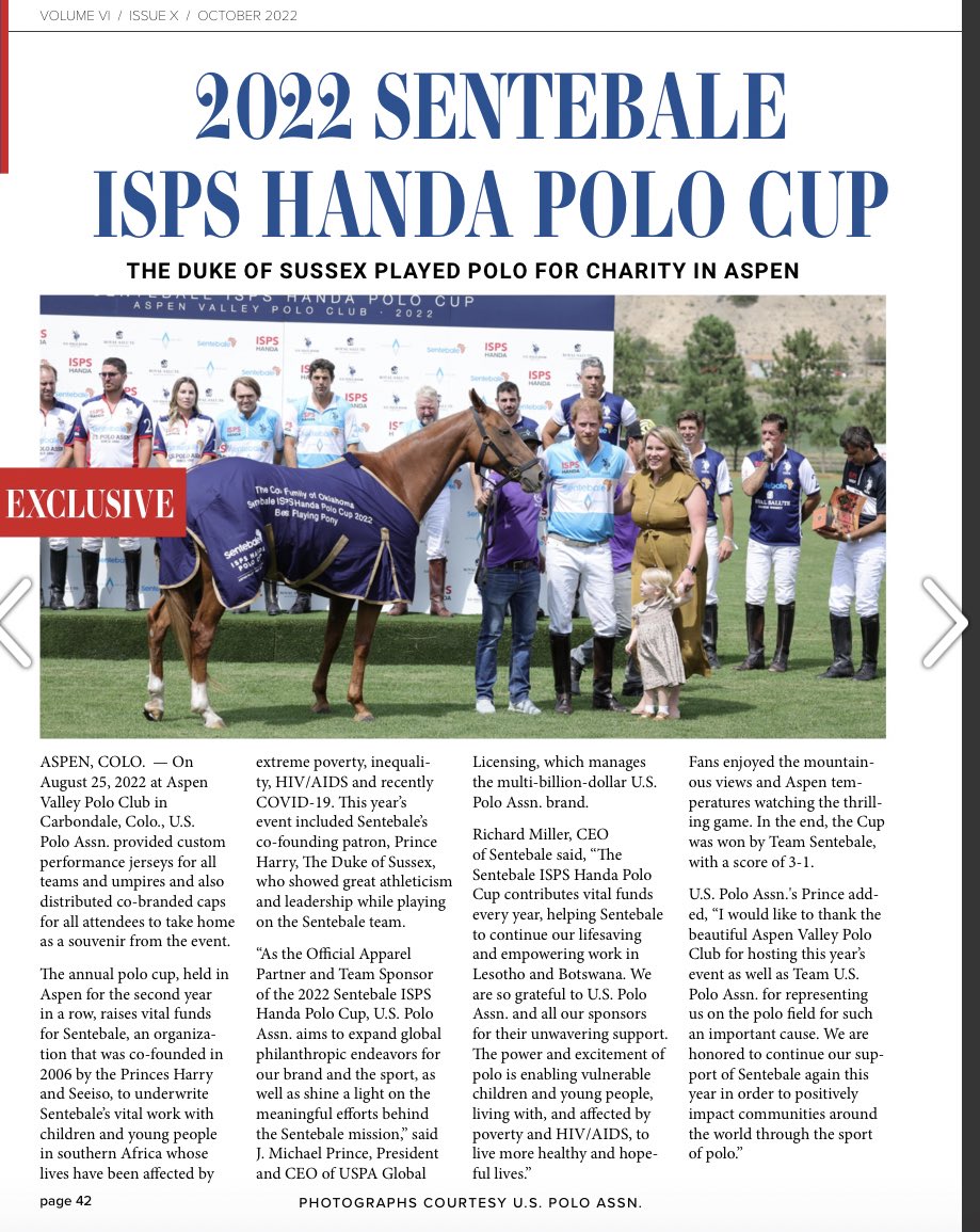 Mimicinque's tweet photo. 🆕️ Sentebale co-founder Prince Harry, Sentebale Ambassador Nacho Figueras, Sentebale ISPS Handa Polo Cup in Aspen Colorado features in this month’s Polo Lifestyles magazine. 
#PrinceHarry #DukeofSussex 
#SentebaleIspsPolo  #ArchewellFoundation #MeghanMarkle #DuchessofSussex https://t.co/AomZHG3tDK
