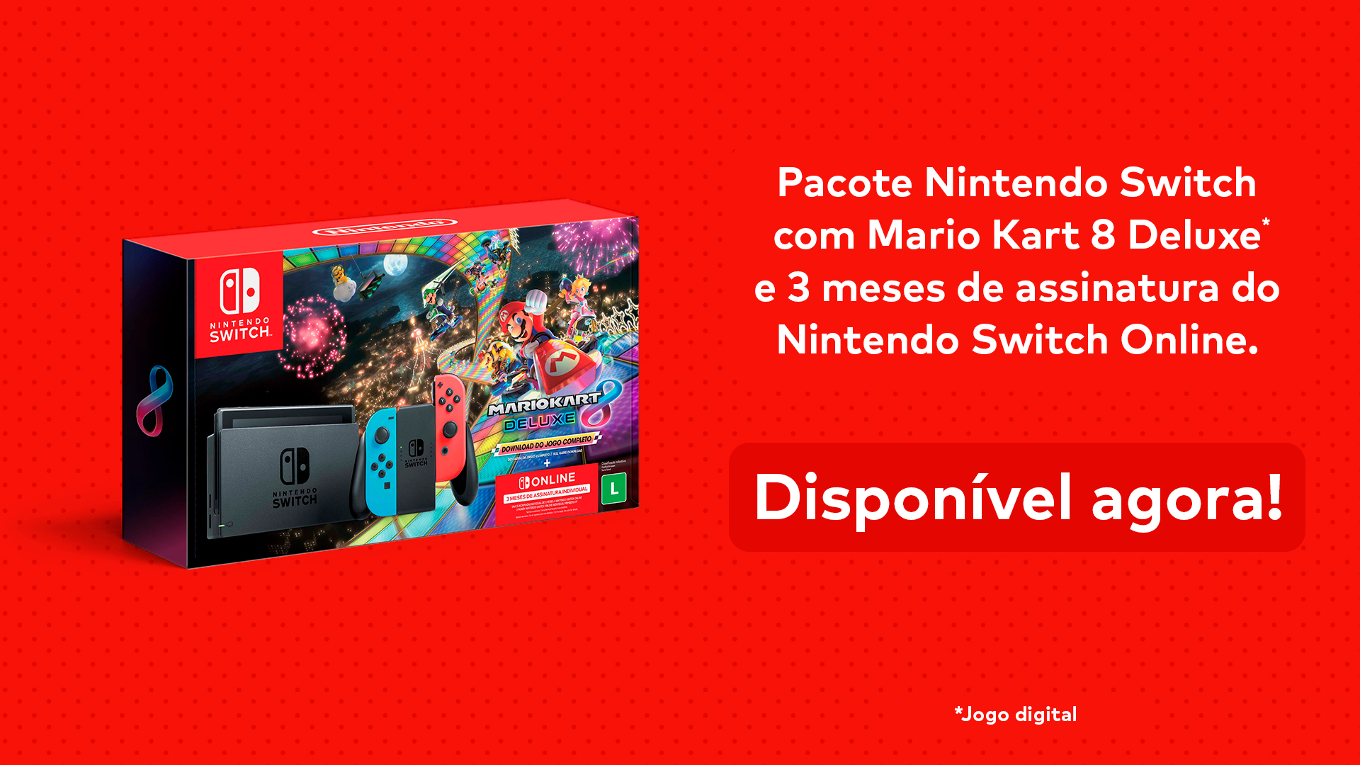 Console Nintendo Switch + Jogo Mario Kart 8 Deluxe