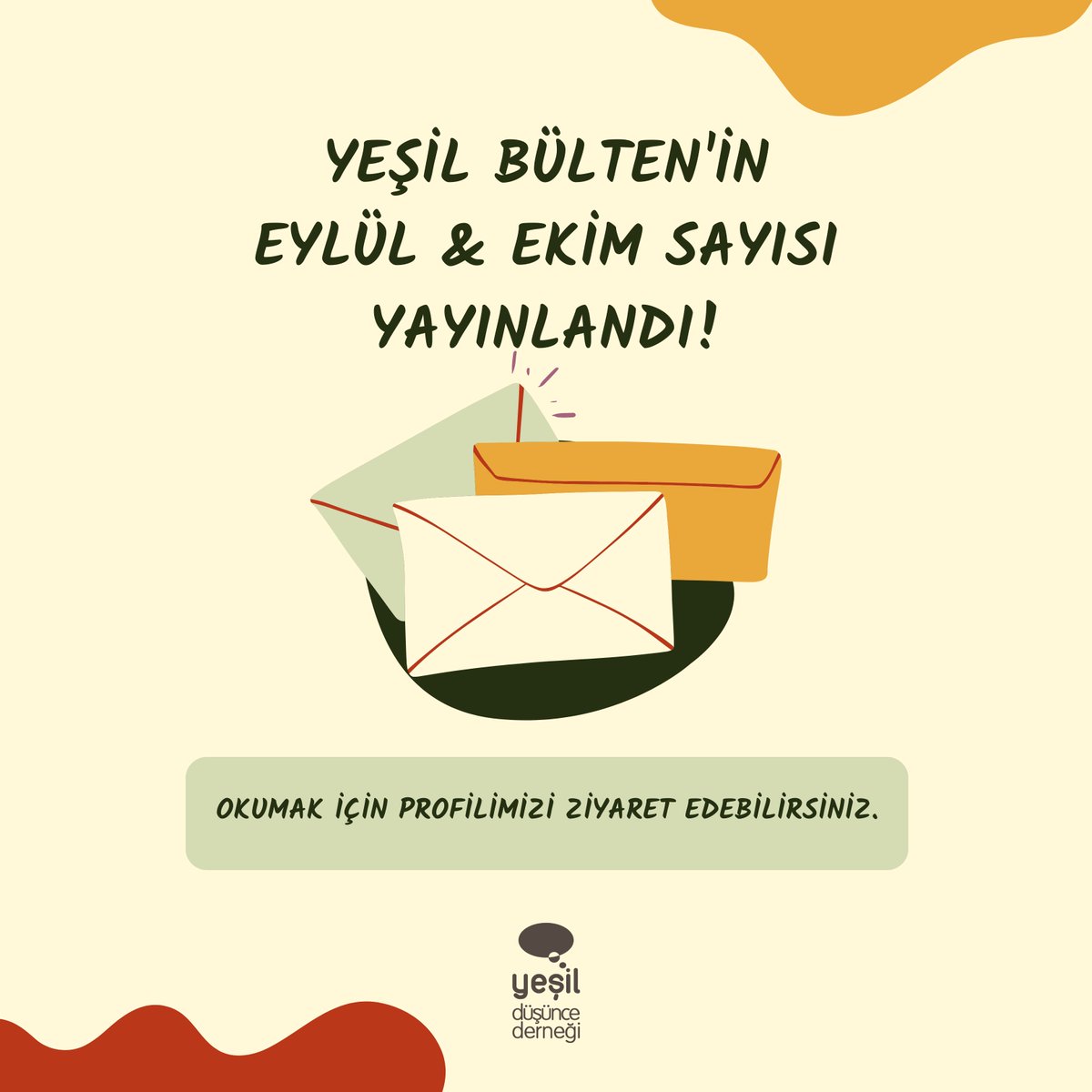 📣 Yeşil Bülten'in Eylül & Ekim sayısını yayınladık. Yeşil direnişler, yeşil kitaplar ve arşiv önerileri için bültenimizi okumayı unutmayın. 🌈 ↪️ bit.ly/yb22agustos Abone olmak için: bit.ly/ybEE2022