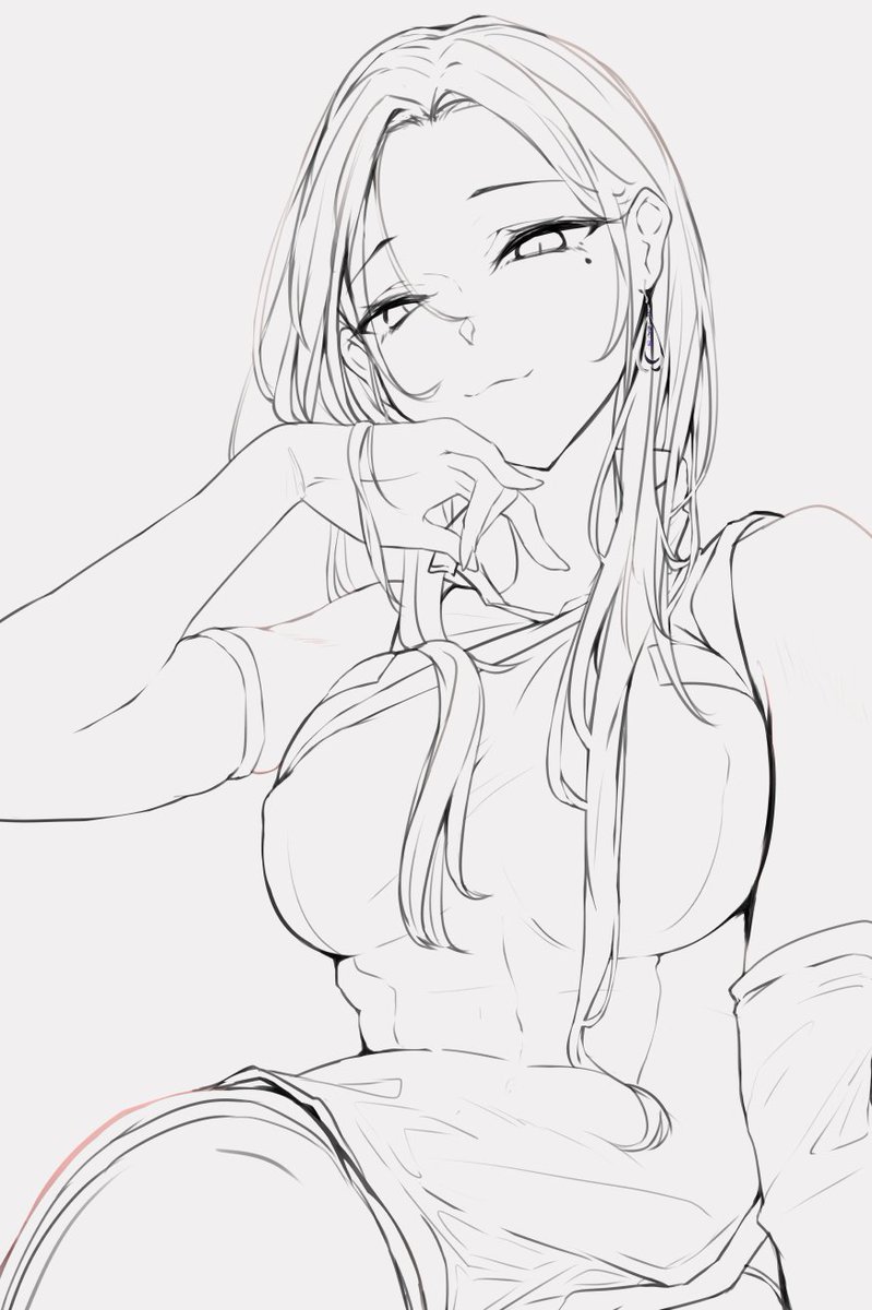 10年ぶりに紫チャン描いけどおでこ出てる方がスケベだなと思いました 