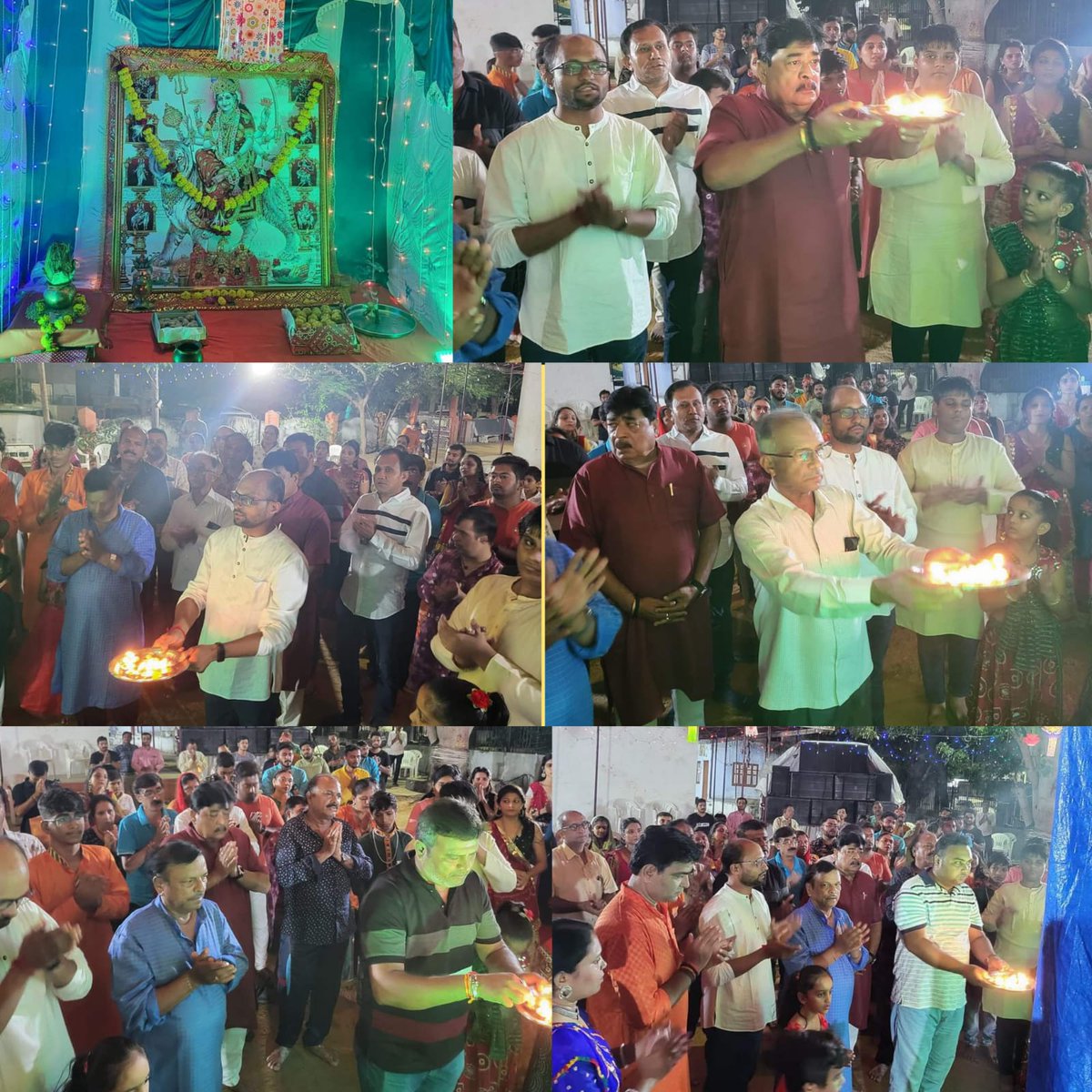 INCManjalpur's tweet photo. નવરાત્રીના પવિત્ર પર્વે નિમિતે આપણા વોર્ડ ના નવરાત્રી મંડળમાં માતાજીની આરતી નો લાહવો મેળવ્યો..
ખેલૈયાઓને માતાજીના ગરબાના તાલે અને રમઝટમાં ઝૂમતા જોવાનો આનંદ કંઈક અનેરો છે.
" અંબે માત કી જય "
#CongressWard18Manjalpur
#Ward18SocialMedia
#VadodaraCityCongress https://t.co/UlW8RduCWR
