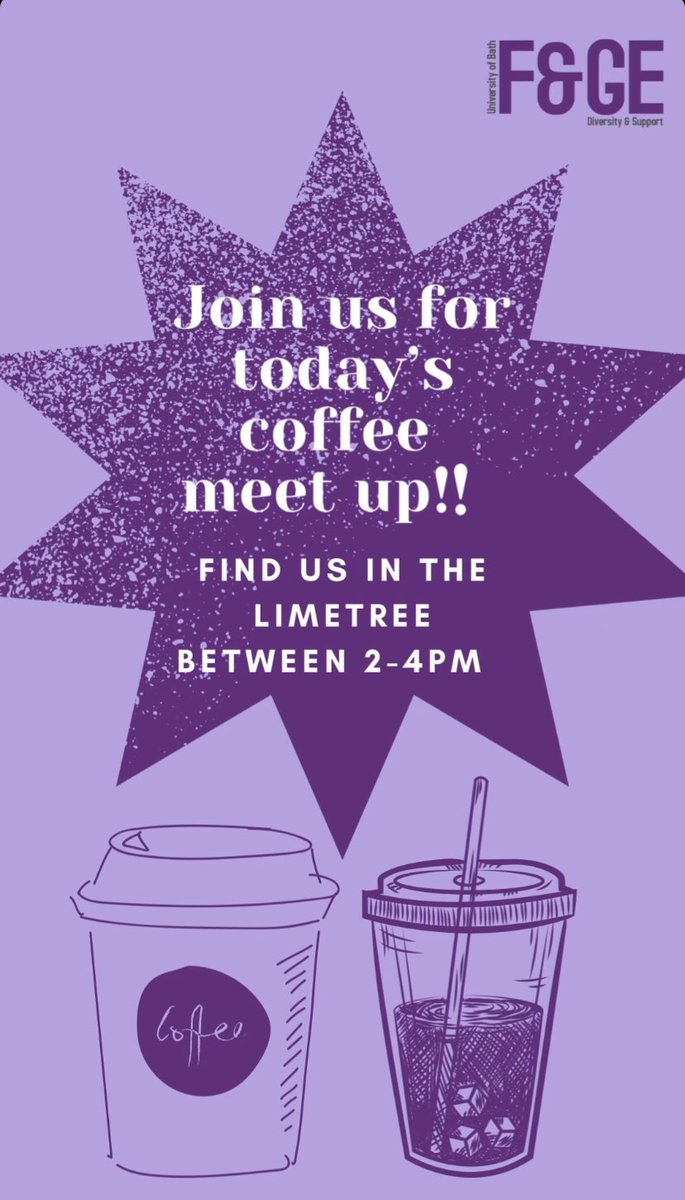 BathUniFGE's tweet photo. It was lovely to see so many of you at the Society’s Fair yesterday!! ☺️

Don’t forget you can come and meet us for coffee and a chat today between 2-4pm at the Lime Tree!! 

See you there 💕⭐️ https://t.co/gPJe2SZdww