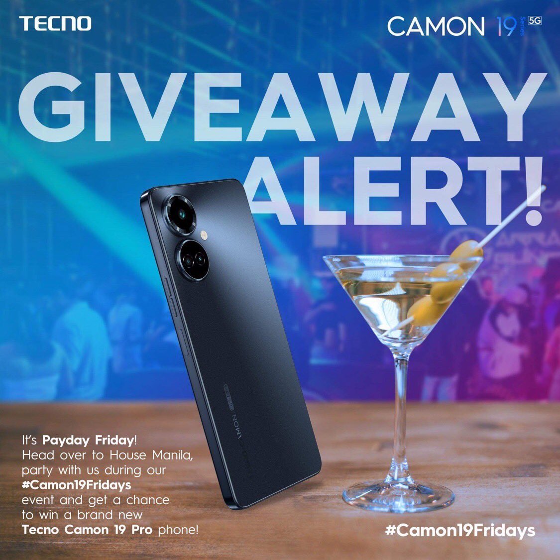 Ackk!! 😍😍 It’s #Camon19Fridays wave 1 finale! And we’re giving away a brand new TECNO Camon 19 Pro at House Manila tonight! Check out @tecnomobileph’s account for more details! Plus points pagnaka-Tecno 😉✨ #YouLookSoGoodTonight