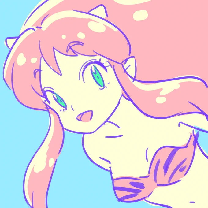 ラムちゃん描きたーいと思ってたら描いてた色まで付けてた 