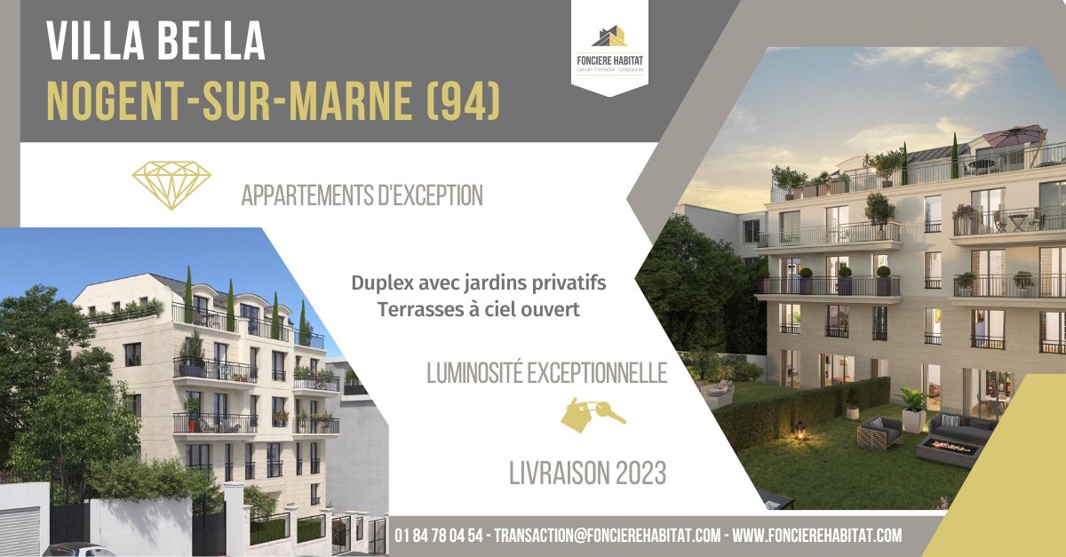 FonciereH's tweet photo. Vous prévoyez d'emménager à Nogent-sur-Marne ? Optez pour la Villa Bella ! Une résidence d’exception pleine de charme, en plein cœur de la ville, pour un cadre de vie idéal ! 🌿

#becri #crb #riskcontrol #nogentsurmarne #vefa #immobilier #immobilierdeluxe #btp #construction https://t.co/Nb19Xq8kY0