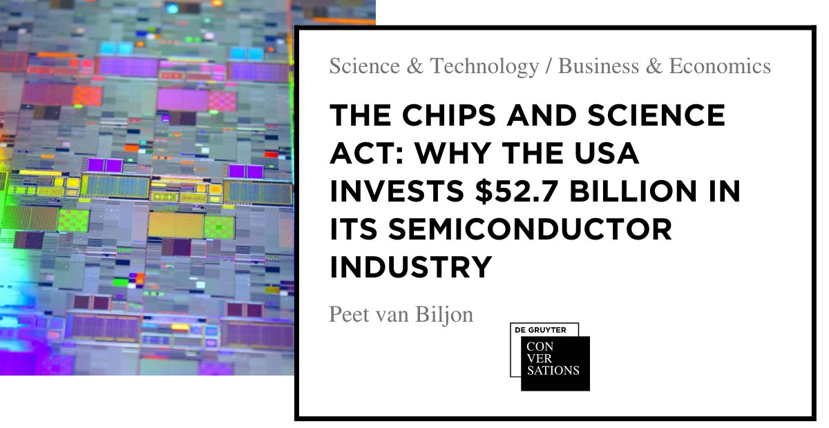 degruyter_pub's tweet photo. 💻 Amid the global #chip shortage, US President Joe Biden recently signed the $280bn CHIPS Act, of which a large part is earmarked for the #semiconductor industry. In our new blog post, @PeetvanBiljon explains the background of this historic investment.
👉 https://t.co/siD5gsvW3g https://t.co/kW5OpXyeKK
