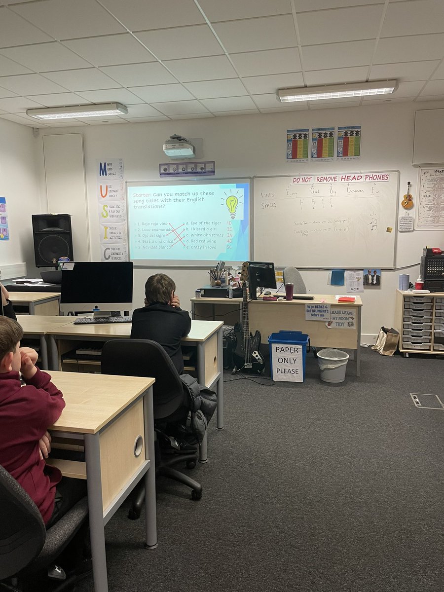 European Day of languages - s2 thinking about song titles in Spanish!!!