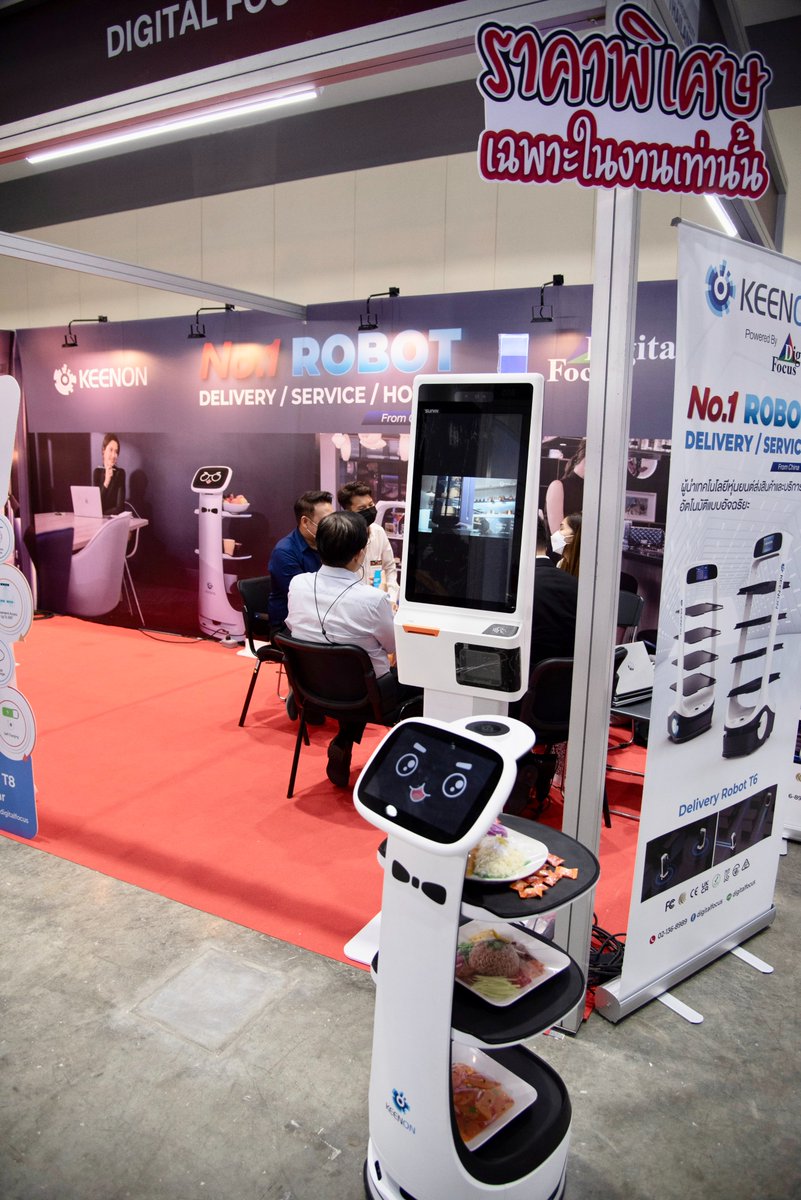 sunmitech's tweet photo. SUNMI together with Thailand team of KEENON Robotics participated in FHT2022. SUNMI smart kiosk terminal, SUNMI K2, and KEENON robot showed the participants from all over the world how digital solutions can empower Thailand customers.
#FoodHospitalityThailand #FHT2022 #sunmi https://t.co/k6RHBhBxmV