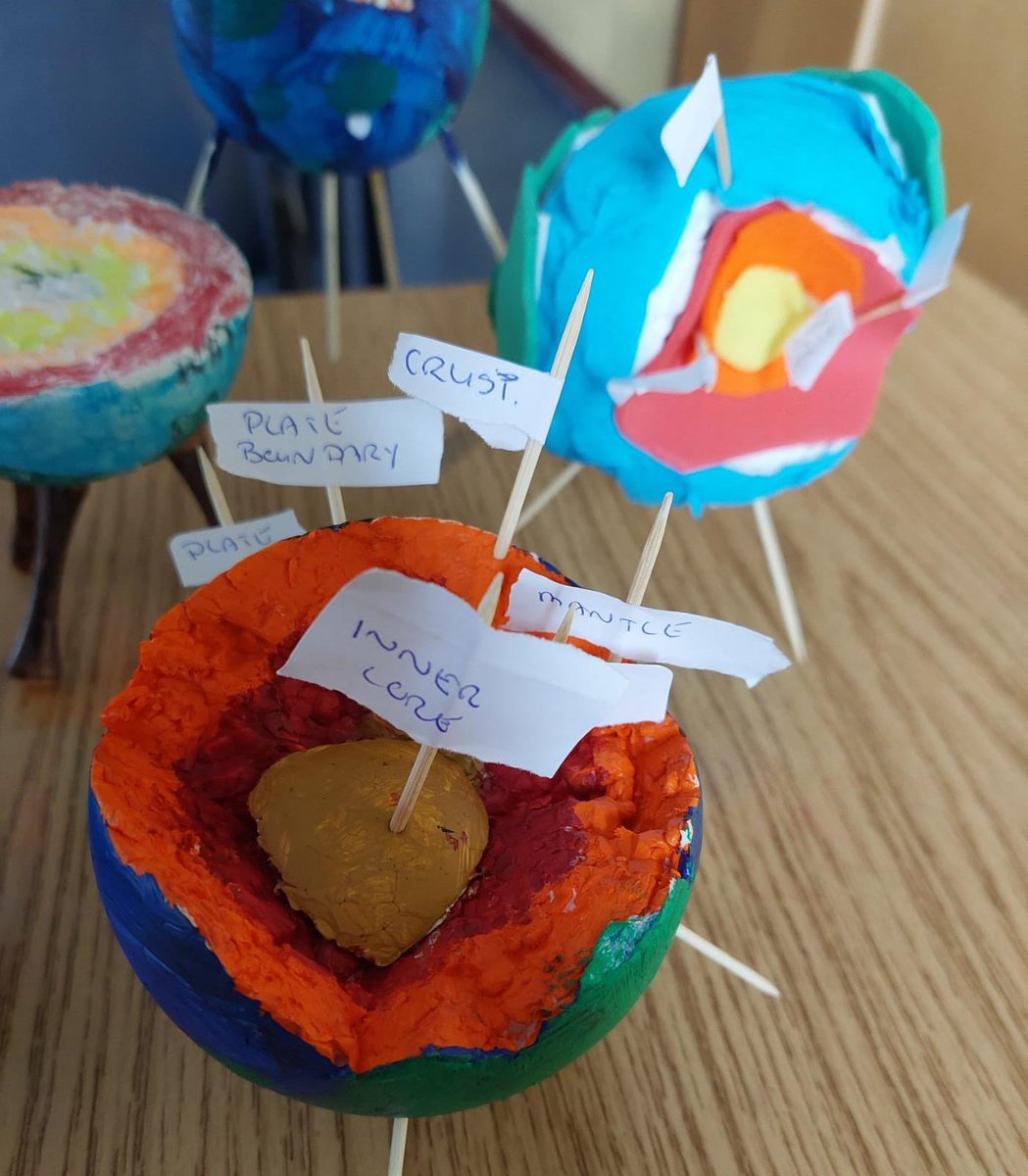 ScoilRuain's tweet photo. Some of the Structure of the Earth models made by students from 1 Ash for Geography class last week.@TipperaryETB @Tippmanjw #etbexcellenceineducation https://t.co/qmbfsY6JAP