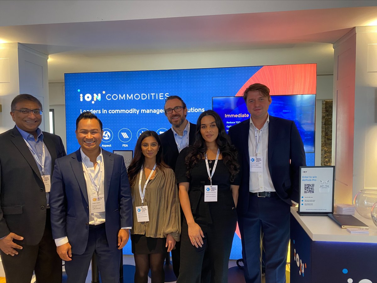 IONCommodities's tweet photo. Great to be back at #EnergyTradingWeek in London. We had a great turnout at Andre Jaegar's panel and our #IONCommodities team had a great time discussing post-trade automation, operational excellence, virtualizing the back office, and end-to-end digitalization.
#ETOT #ETW https://t.co/JjMxyEMFqi