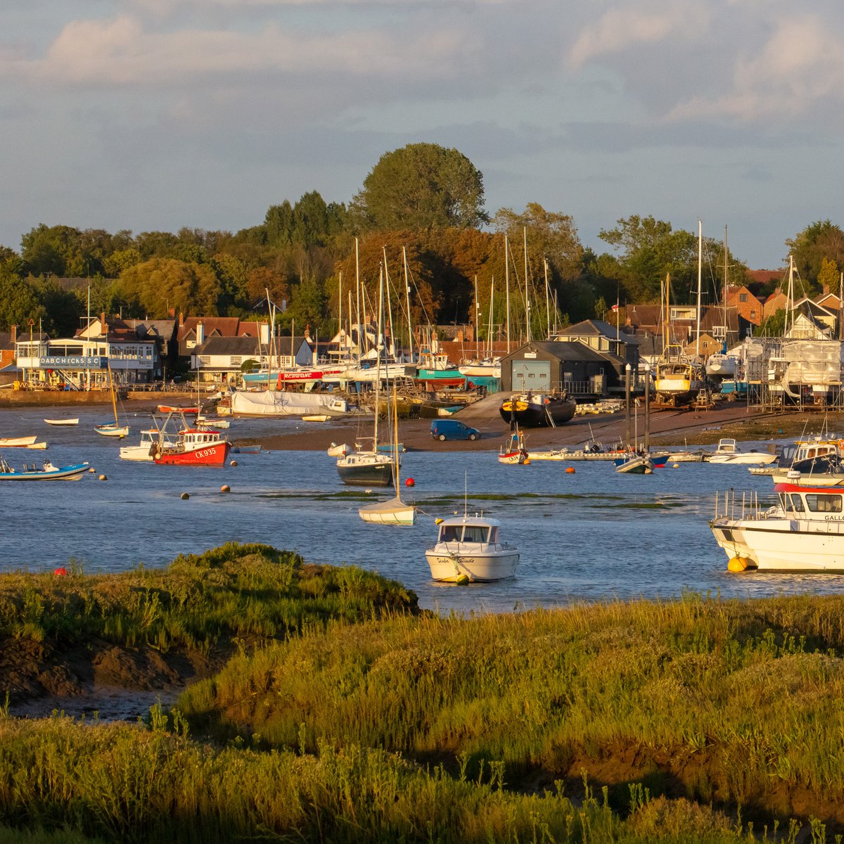 West Mersea slipways and lifeboat house from Feldy Marshes #Essex